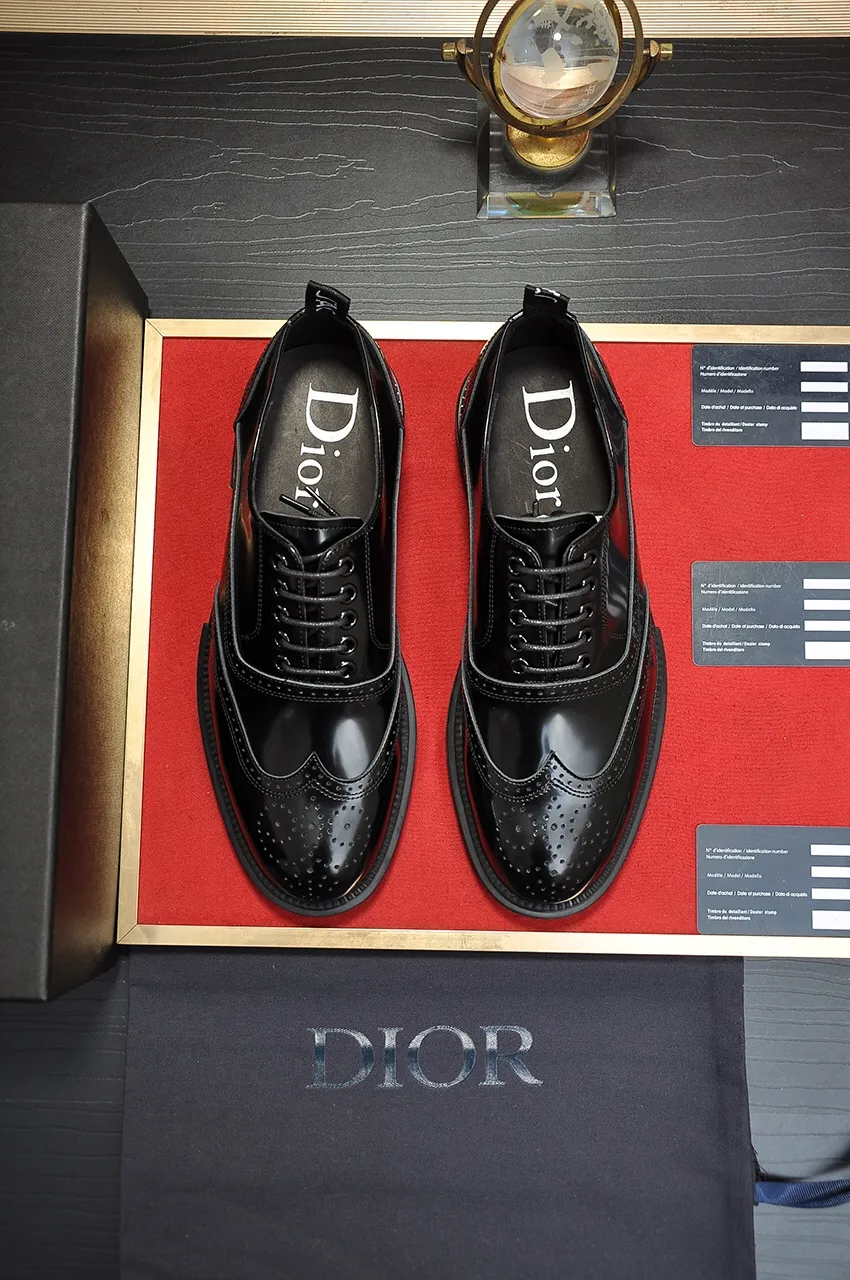 Men's shoes💰720💶【Dior】High-end goods Niuli Original order quality Dior —🆘.Dior original order purchasing, high-end leather shoes, fabric: imported from Italy open-edge beaded cowhide➕water-dyed cowhide/cowhide lining➕specially provided original outsole, fine workmanship, real-life shooting🎬size: 38-45 (45 customized)
